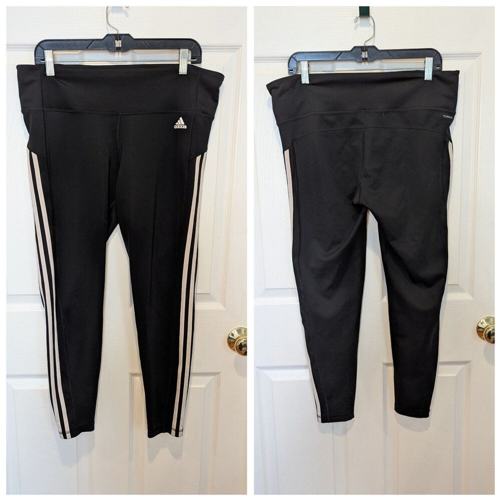 Adidas Women's Fitted XL Athleisure Black Pants‎ Gorpcore Athletic Workout